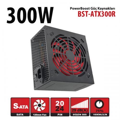 PowerBOOST 300W BST-ATX300R 12cm Fanlı Power Supply