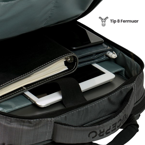 NPO TRV02 Travela 16 Siyah Notebook Sırt Çantası Genişleyebilir