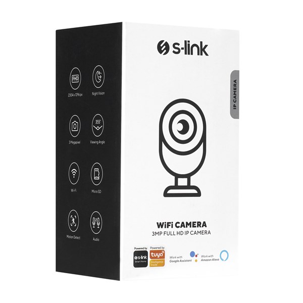 S-link SL-IND02 3.0 MP IP Smart HD Lens 3.6mm Dual Band Wifi Network TF Card Güvenlik Kamerası Tuya