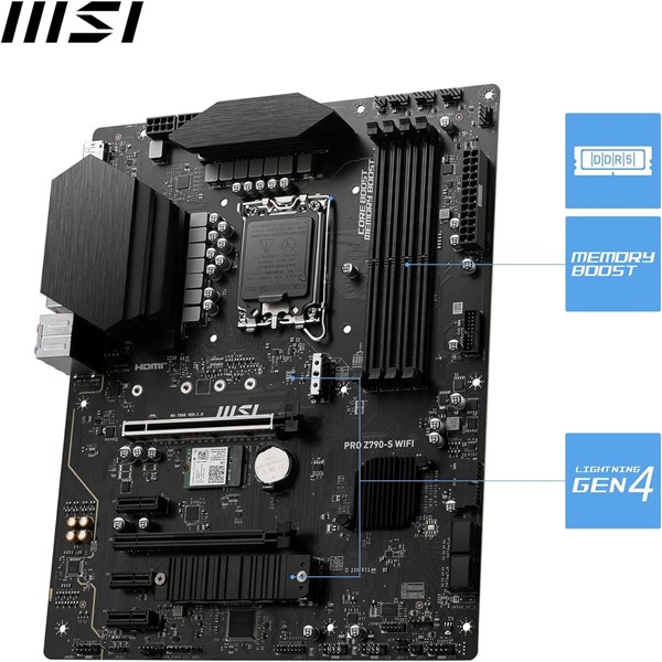 MSI PRO Z790-S WIFI-6E DDR5 HDMI-DP PCIE 4.0 1700p ATX