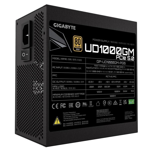 GIGABYTE 1000W 80 GOLD GP-UD1000GM PG5 PCIE 5.0 Tam Modüler Power Supply