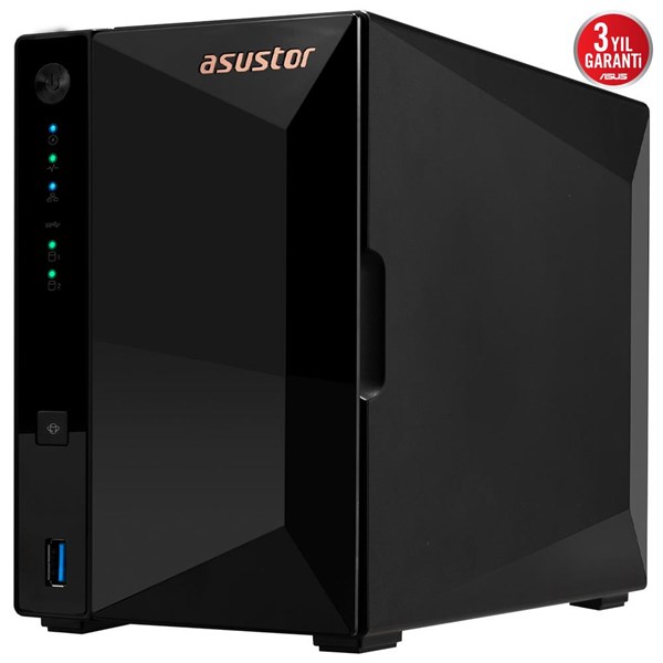 ASUSTOR AS3302T v2 REALTEK QC 2 GB RAM- 2-diskli Nas Server Disksiz