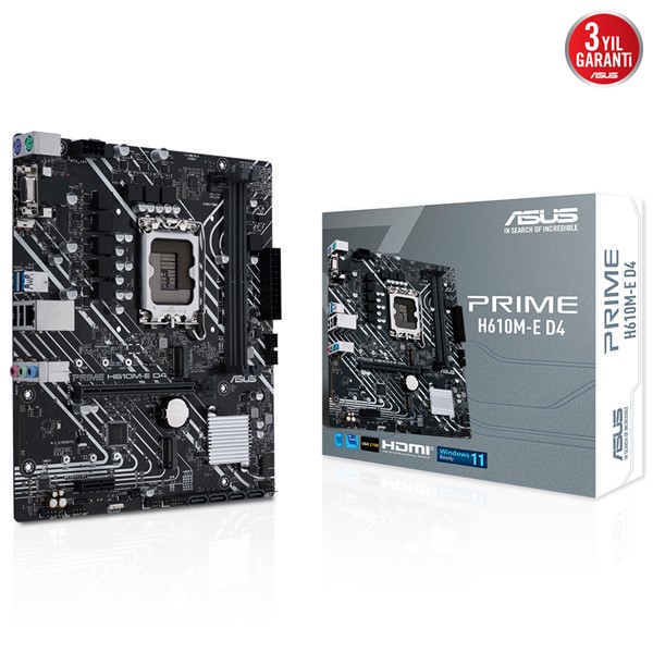 ASUS PRIME H610M-E D4 DDR4 HDMI DP PCIe 16X v4.0 1700p mATX