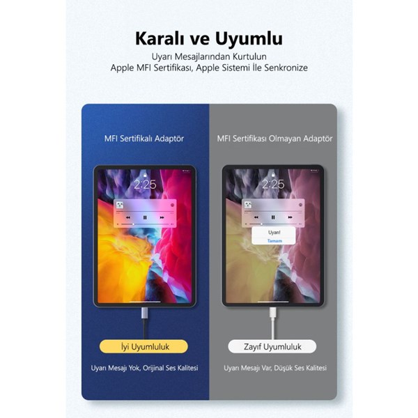 DARK DK-AC-U31XLTMFI USB Type-C to Apple Lightning MFI Sertifikalı Dönüştürücü 