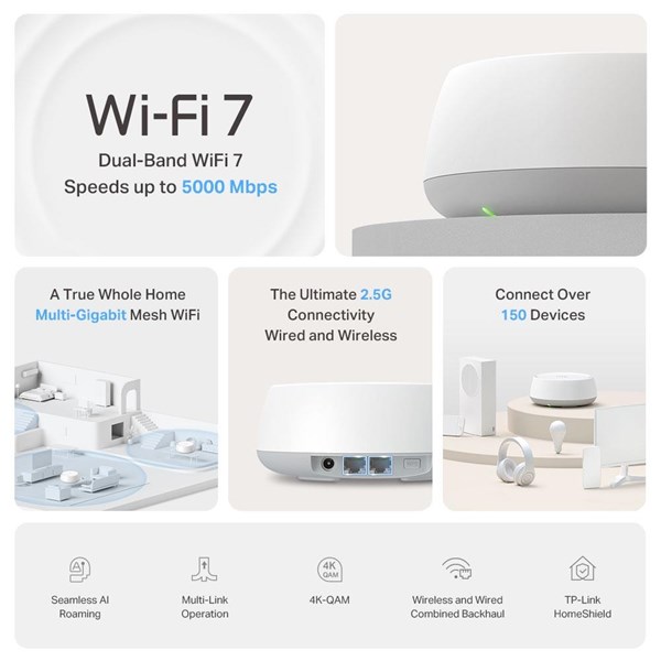 TP-LINK BE25 BE5000 WIFI7 EV OFİS TİPİ MESH ROUTER 3-lü paket