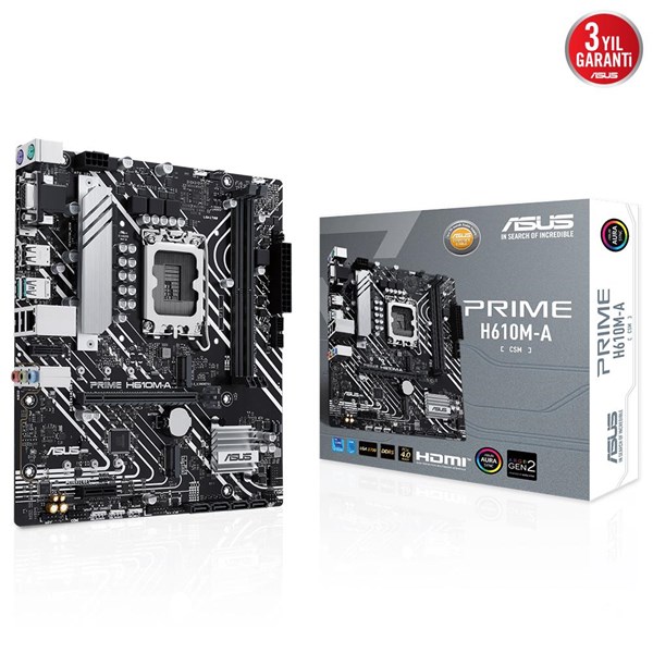 ASUS PRIME H610M-A-CSM DDR5 HDMI-DP PCIE 4.0 1700p mATX KURUMSAL ANAKART