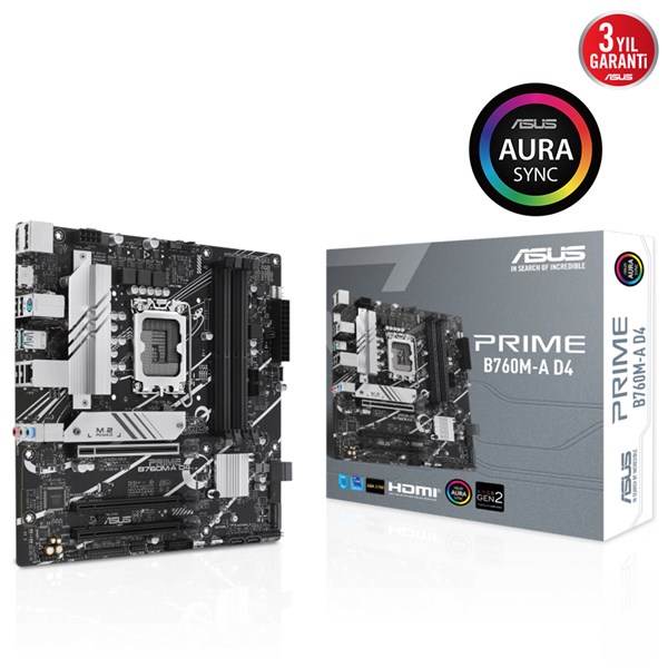 ASUS PRIME B760M-A DDR4 HDMI DP PCIe 16X v4.0 1700p mATX