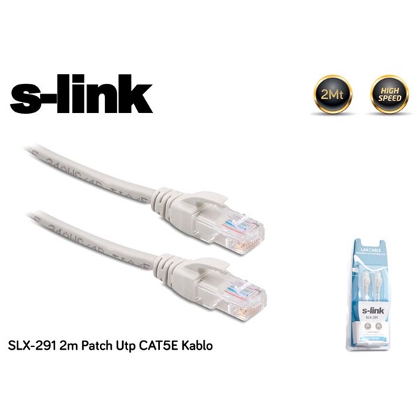S-link SLX-291 2m Patch Utp CAT5E Patch Kablo