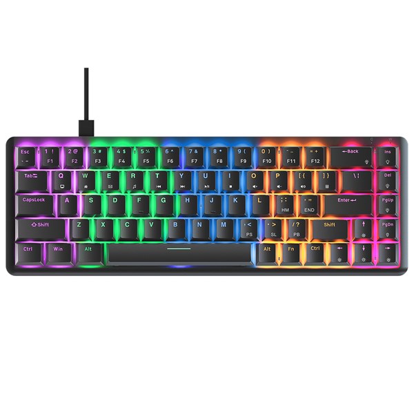 Rampage REBEL Siyah Low Profile RED SWITCH US Layout Rainbow Mekanik Gaming Oyuncu Klavye