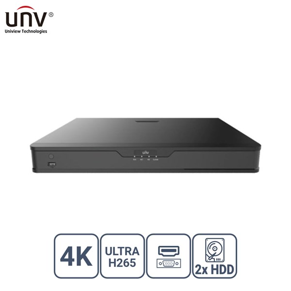 UNV 16kanal NVR302-16S2 2-diskli H265 Nvr Kayıt Cihazı