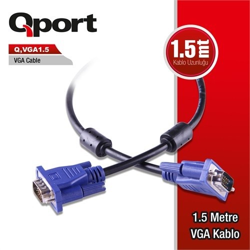 QPORT Q-VGA5 5metre VGA Görüntü Kablosu