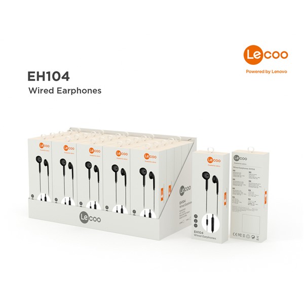 LENOVO LECOO EH104B Stereo 3.5mm Jack Siyah Kulak İçi Mikrofonlu Kulaklık