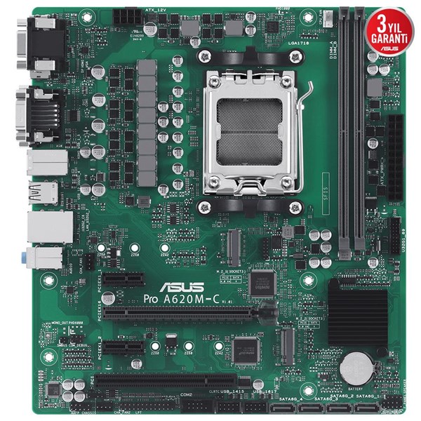 ASUS PRO A620M-C-CSM DDR5  HDMI-DP-DVI PCIE 4.0 AM5 KURUMSAL ANAKART