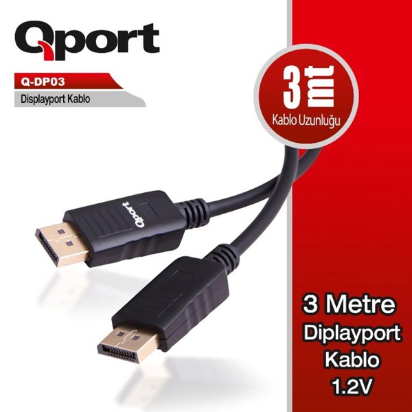QPORT Q-DP03 3metre DP Kablo