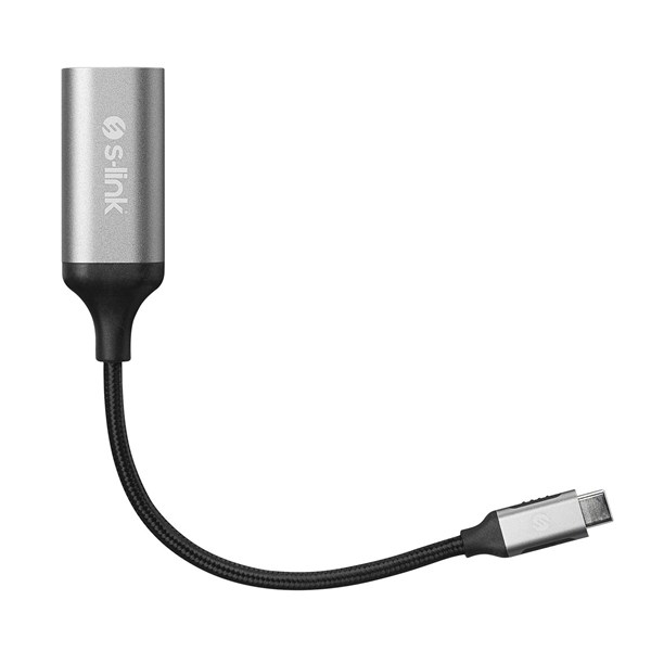 S-LINK Swapp SW-U5145 Gri Metal Type-C to VGA Adaptör