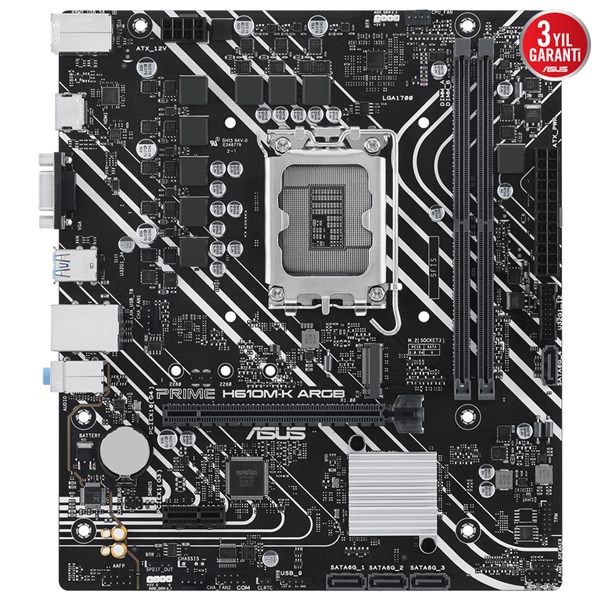 ASUS PRIME H610M-K ARGB DDR5 HDMI PCIE 3.0 1700P MATX