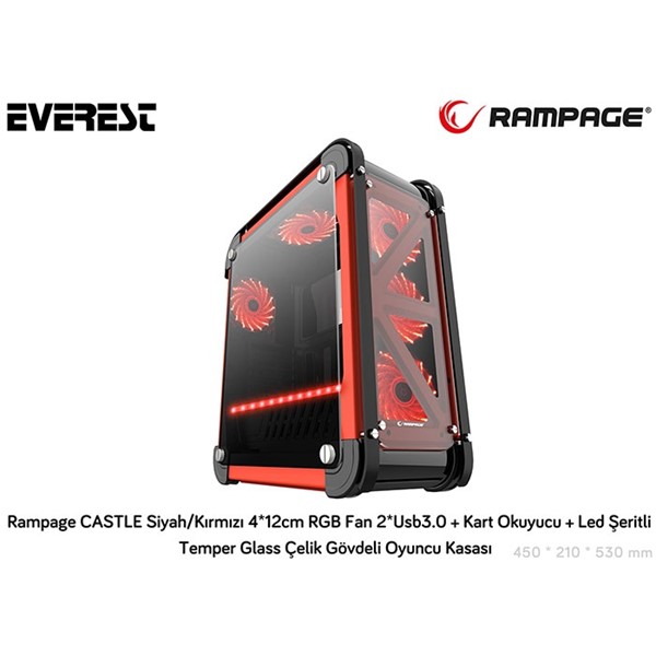 RAMPAGE ca#115#59tLE Çelik Gövdeli Gaming PC Kasası