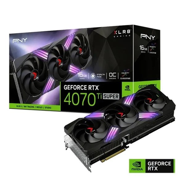 PNY 16GB RTX4070TI SPUER XLR8 VERTO OVERCLOCKED EPIC-X VCG4070TS16TFXXPB1-O PCIE 4.0