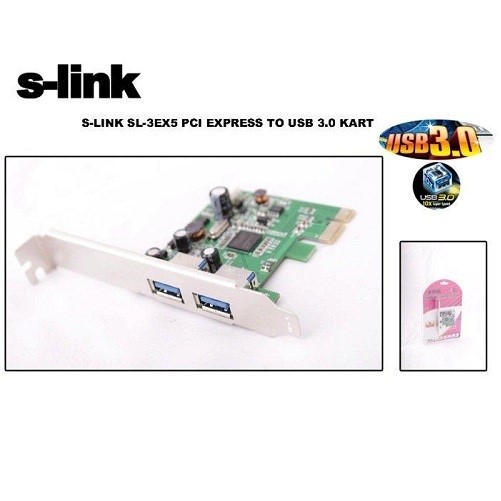 S-LINK SL-3EX5 PCIe 2port USB 3.0 Çevirici Kart