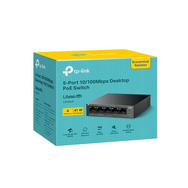 TP-LINK 5port LS105LP Gigabit 4port 41w Poe Switch
