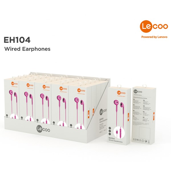 LENOVO LECOO EH104C-PR Stereo Type-C PEMBE Kulak İçi Mikrofonlu Kulaklık