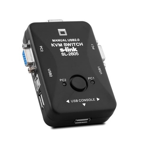 S-LINK 2port USB SL-2605 4x 15pin DSub KVM Switch