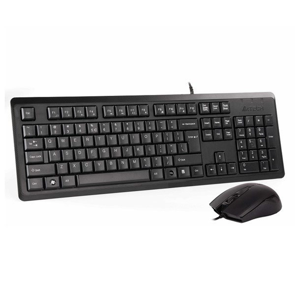 A4 TECH KR-9276 USB Q Trk Optic Mouse Suya Dayanıklı Siyah Multimedya Klavye - Mouse Set
