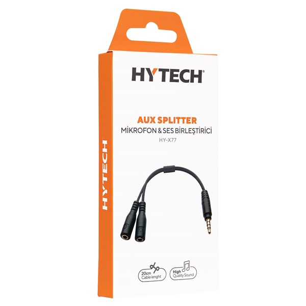 Hytech HY-X77 Siyah Audio  Mic to 3,5mm 0.15m Kulaklık Çevirici