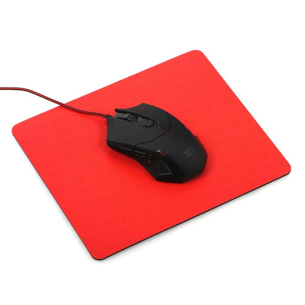 TX Flat Line Yarı Sert Üst Yüzeyli Slim Kırmızı MousePad 240x200mm