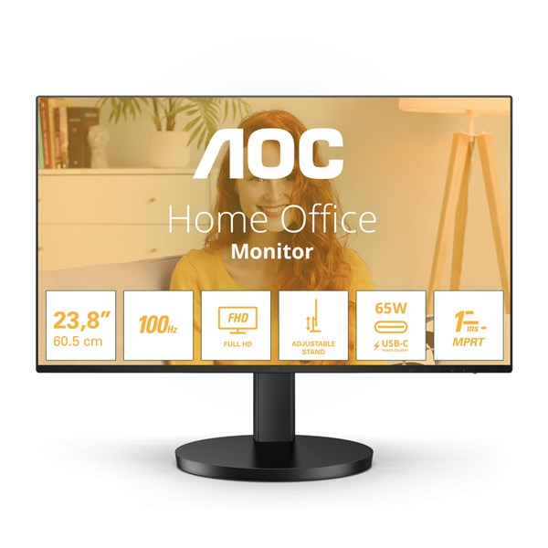 AOC 23.8 IPS 24B3CF2 1MS 100hz HDMI/USB-C Multimedya Monitör Çerçevesiz