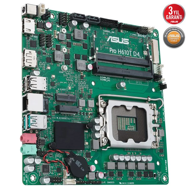 ASUS PRO H610T D4-CSM DDR4 HDMI-DP PCIE 4.0 1700P MITX KURUMSAL ANAKART
