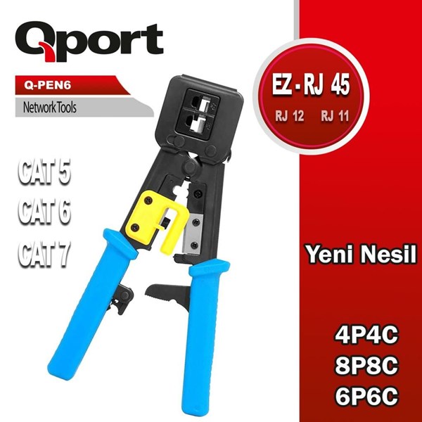 QPORT Q-Pen6 RJ11,RJ12,RJ45 YENİ NESİL PENSE