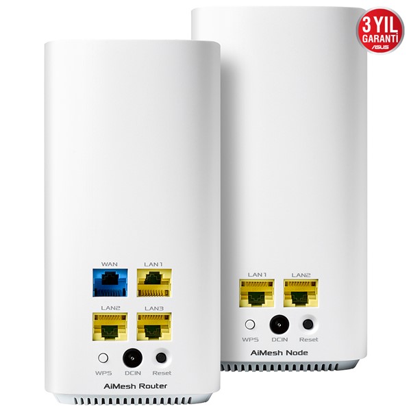 ASUS ZENWIFI AC MINI CD6 AC1500 Dual Band EV Ofis Tipi Mesh Router 3-lü paket