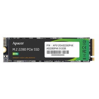 APACER 512GB AS2280P4X-1 2100- 1700MB/s M2 PCIe NVMe Gen3 Disk