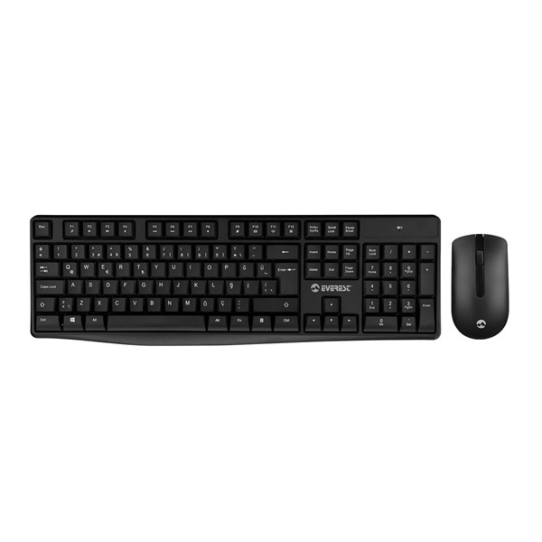 EVEREST KM-7500 Q Türkçe Kablosuz Multimedya Siyah Klavye Mouse