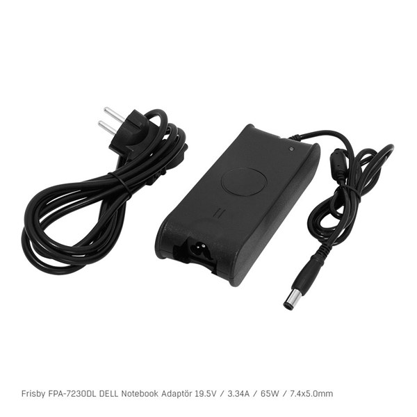 FRISBY FPA-7230DL 19.5V 3.34A 7.4x5.0 İğne Uç Dell Notebook Adaptörü