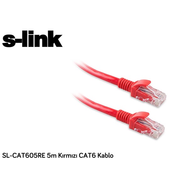 S-link SL-CAT605RE 5m Kırmızı CAT6 Patch Kablo