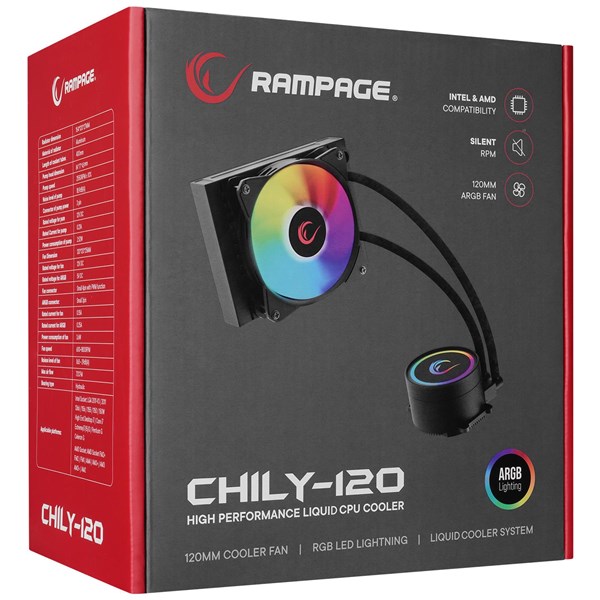 RAMPAGE 120MM CHILY-120 RGB AM4-1200P SIVI SOĞUTMALI İŞLEMCİ FANI