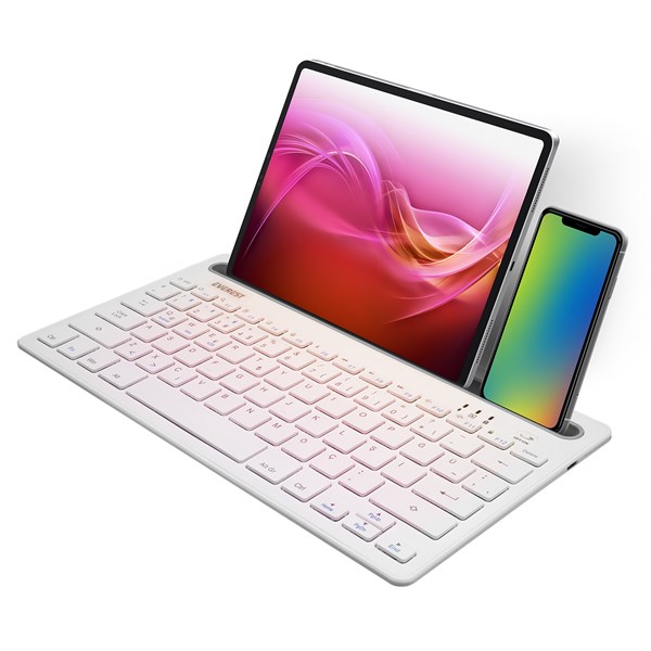 Everest KB-BT82 Beyaz/Gümüş Bluetooth Ultra İnceŞarjlı Q Mac/Win/Android/Ios Uyumlu Kablosuz klavye