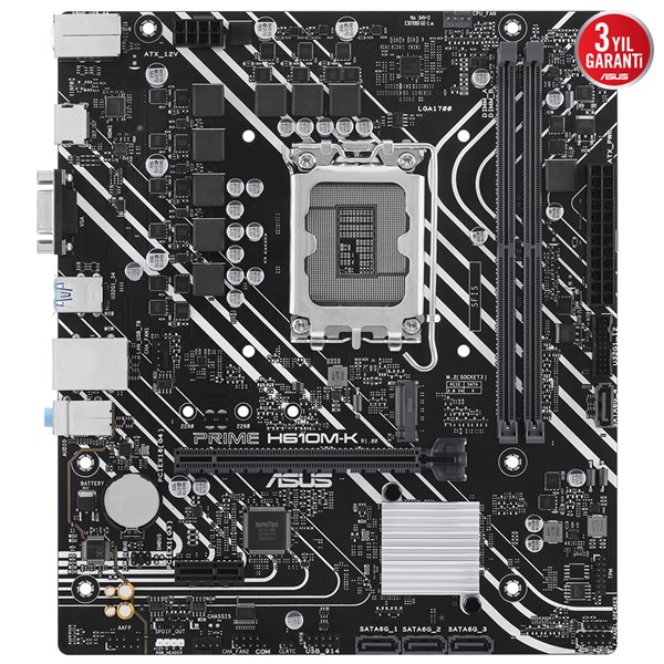 ASUS PRIME H610M-K DDR5 M2 PCIe NVME HDMI PCIe 16X v4.0 1700p mATX	