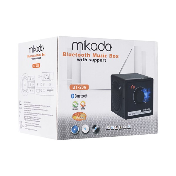 Mikado BT-236 3W3W Siyah SDMMCFm destekli Bluetooth Müzik Kutusu