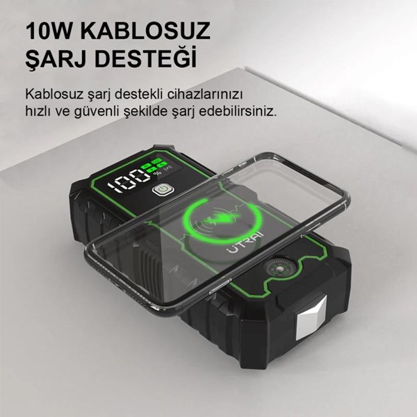 UTRAI JS-1 Pro 16000mAh Jump Starter Taşınabilir Akü Takviye Kiti   Taşıma Çantası JS-1-PRO