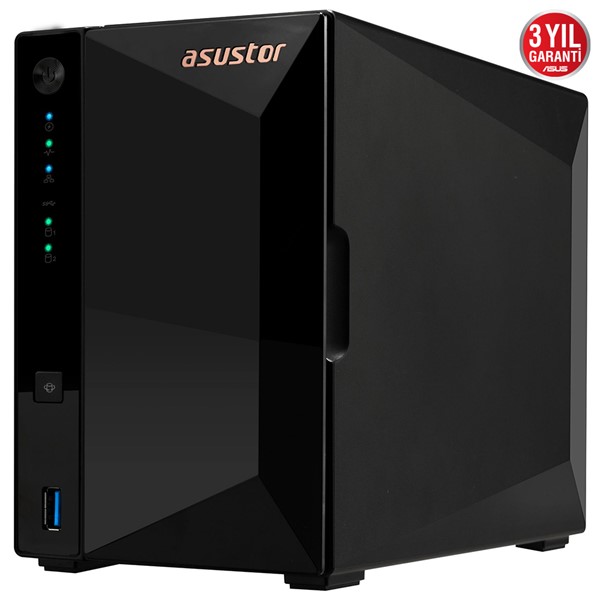 ASUSTOR AS3302T REALTEK QC 2 GB RAM- 2-diskli Nas Server Disksiz