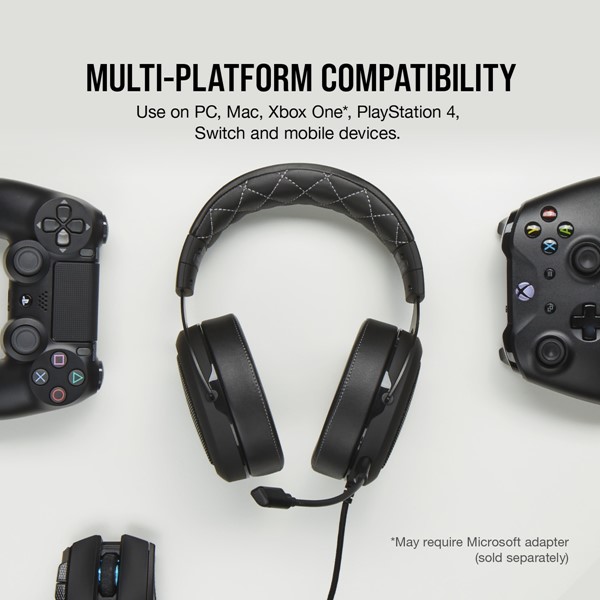 Corsaır Ca-9011213-Eu Hs60 Pro Surround 7.1 Harıcı Ses Kartlı Oyuncu Kulaklıgı Sıyah Pc Ps4 Xbox One Nıntendo Swıtch Uyumlu