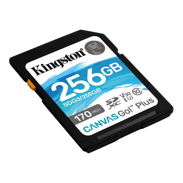 KINGSTON SD 256GB CANVAS GO  SDG3/256GB Class10 Hafıza Kartı