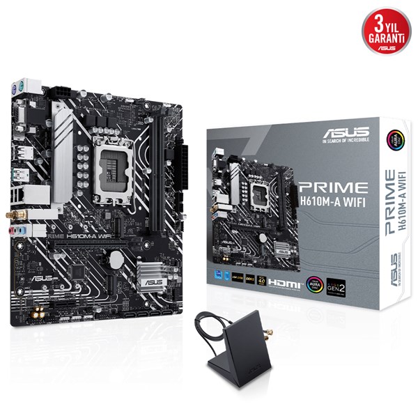 ASUS PRIME H610M-A WIFI DDR5 HDMI DP PCIe 16X v4.0 1700p mATX	