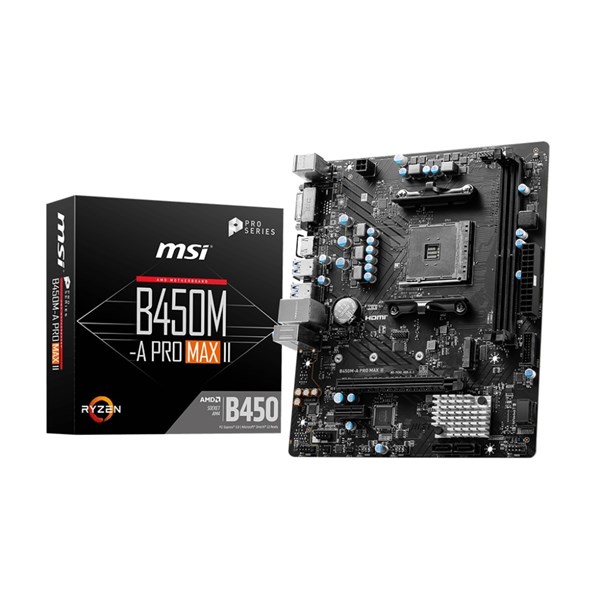 MSI B450M-A PRO MAX II DDR4 HDMI-DVI PCIE 4.0 AM4 mATX