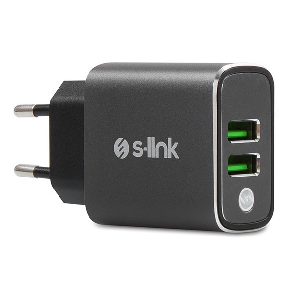 S-link Swapp SW-EHT36M 2 USB, 3.1A Metal Ev Sarj Cihazı ve Type-C Data  Sarj Kablosu
