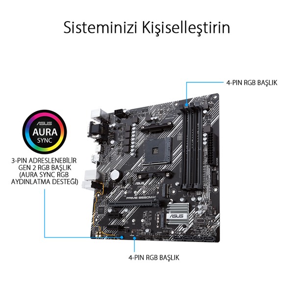 ASUS PRIME B550M-K DDR4 M2 PCIe NVME HDMI DVI PCIe 16X v4.0 AM4 mATX