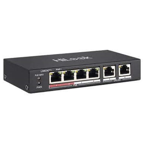 HILOOK 4port 2 UPLINK 60w FULL PoE NS-0106P-35B 10/100 Yönetilemez Switch Long Range 250Metre